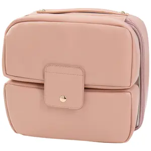 New Portable Waterproof Travel Cosmetic Bag for Women, Foldable Storage Organizer, Large Capacity Separated Cosmetic Brush Pouch