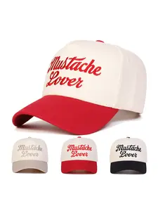 Unisex Mustache Lover Five-Sided Baseball Cap, Adjustable Sun Protection Hat for Men & Women, Casual Spring & Fall Outdoor Travel, Outdoor Hats