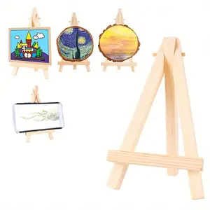 2pcs/set Mini Easel Multifunctional Mobile Phone Holder Postcard Rack Stone Easel Wood Easel Pine Wooden Rack Art Craft Supplies Adjustable Standing Easel 5.91*3.15inch/ 15*8CM