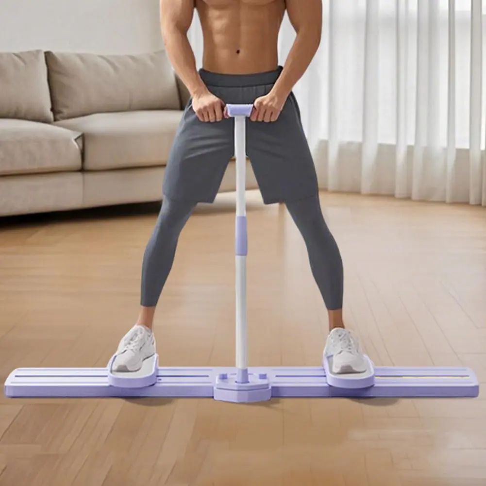 Fitness Ski Machine Foldable Ski Trainer Multi-Function Pelvic & Hip Strengthener with Handle & Pull Rope for Full Body Workout