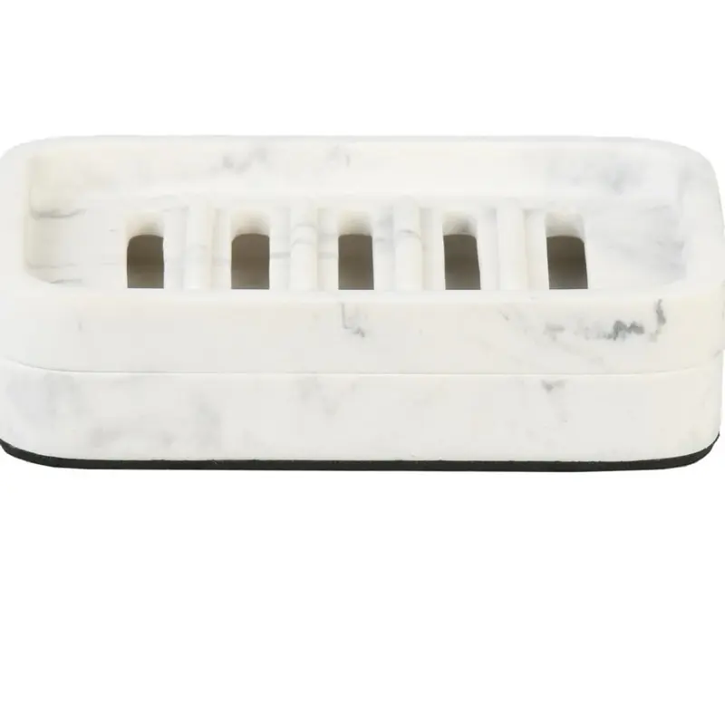 White Faux Marble Soap Dish