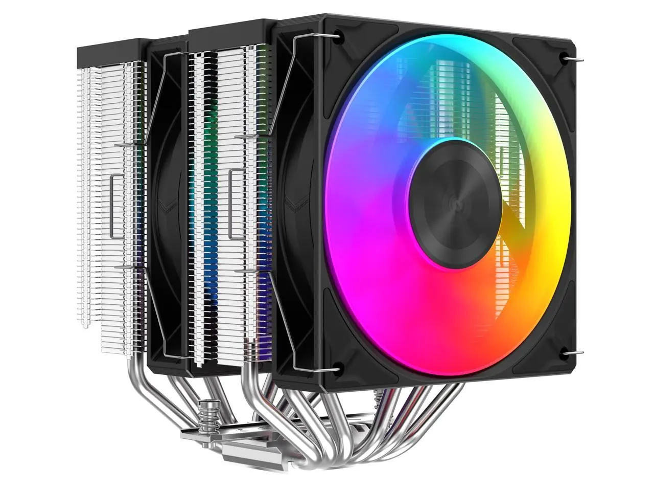 SAMA A60L Dual-Tower CPU Air Cooler ARGB Plastic Top Cover 6 Copper Heat Pipes, Dual 120mm ARGB Light Sync with Motherboard PWM Fans, for AMD AM4/AM5, Intel LGA 1700/1150/1151/1200/1851 Thermal Grease