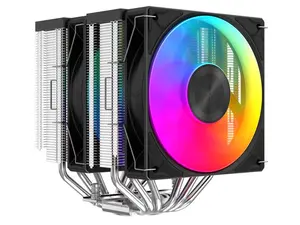 SAMA A60L Dual-Tower CPU Air Cooler ARGB Plastic Top Cover 6 Copper Heat Pipes, Dual 120mm ARGB Light Sync with Motherboard PWM Fans, for AMD AM4/AM5, Intel LGA 1700/1150/1151/1200/1851 Thermal Grease