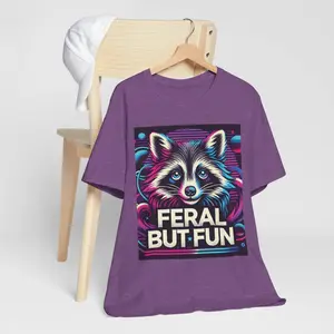 Feral But Fun Raccoon Tee for Men and Women by SeraphinaGrey - T-shirt Casual Crewneck