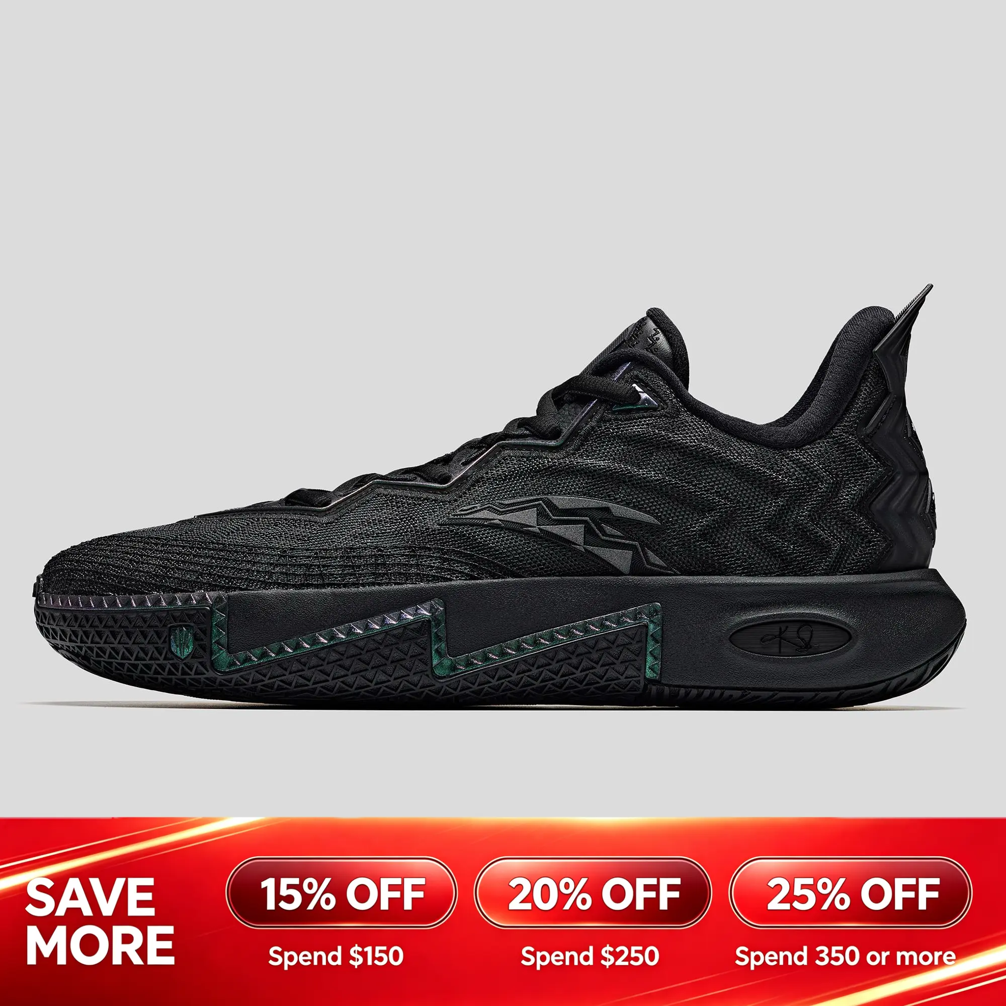 ANTA KAI 2 Triple Black & White Phantom Basketball Shoes Kyrie Irving High Performance Rebound Fashionable Sports Shoes