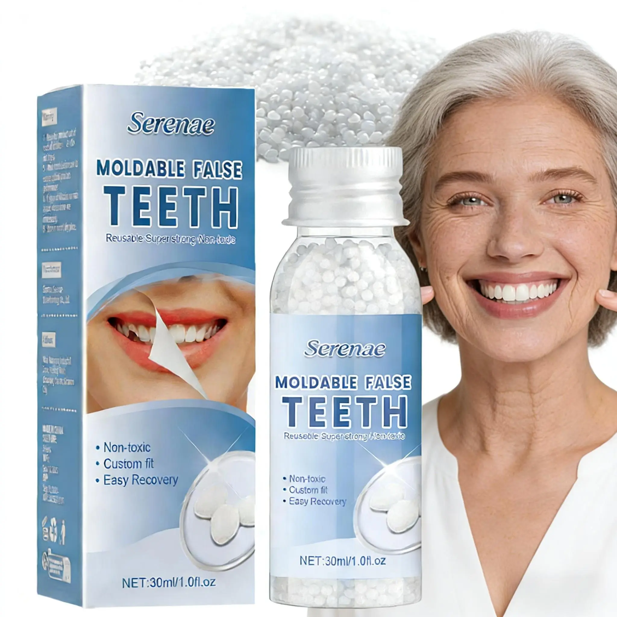 Moldable Temporary Tooth Repair Kit – DIY Tooth Filling & Broken Tooth Fix, Cavities & Denture Repair, Fake Teeth Replacement Beads, Easy Heat-Mold Resin Dental Emergency Kit
