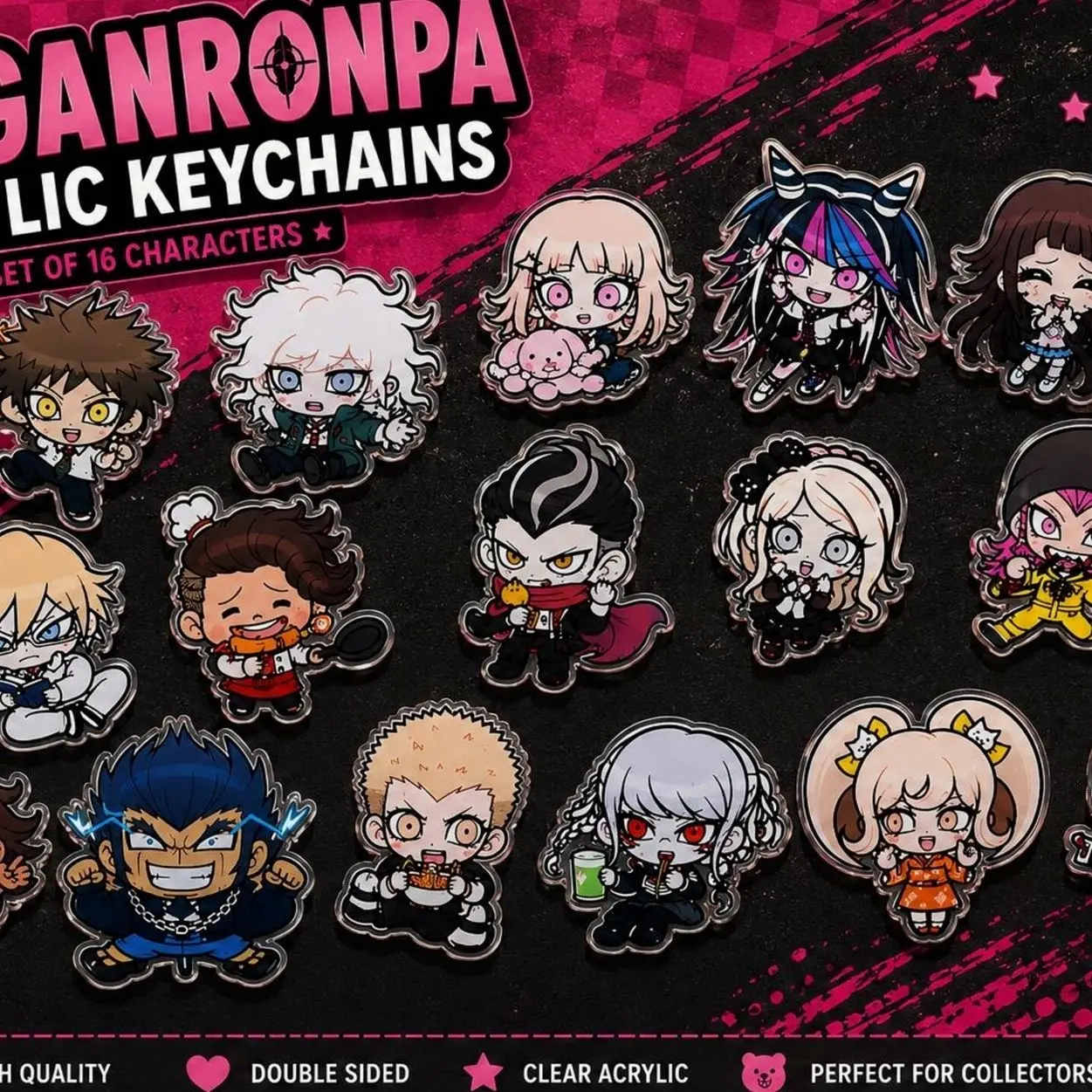 Danganronpa Acrylic Keychain | Chibi Anime Keychain | Choose Your Favorite Character