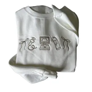 Ultrasound Tech Icon Embroidered Crewneck | Sonographer Sweatshirt | Ultrasound Icons Pullover | Gift for Sonographers & Ultrasound Techs