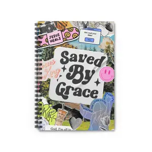 📖 "Faith and Grace" Collage Spiral Notebook - Christian Inspirational Journal for Prayer and Notes
