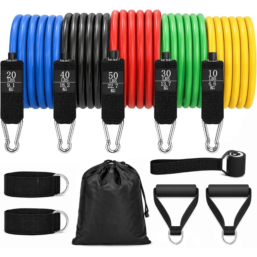 Resistance Bands Set with Handles Door Anchor and Ankle Straps