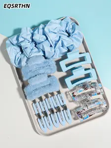 20pcs light blue matte matte medium square hairpin, simple and versatile female hair accessories, four-season hairpin, autumn and winter holiday hairpin, Hair Clips