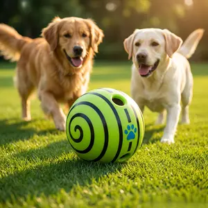 Interactive Dog Toy Rolling Sound Ball, Squeaky Giggle Ball for Dogs, Durable Chew Toy for Teeth Grinding, Boredom Relief & Self-Play for Puppies & Medium Dogs