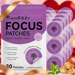 Acentialabs Focus Patch 30p, Innovative Design with Ginseng & Monkey Fungus, Waterproof, Ideal for Long Work/learning Hours