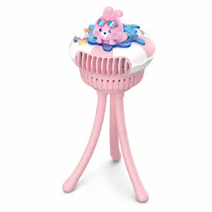 Cute Portable Stroller Fan with Flexible Tripod Legs for Baby, 3-Speed Clip On Cooling Fan for Car Seat, Crib & Travel