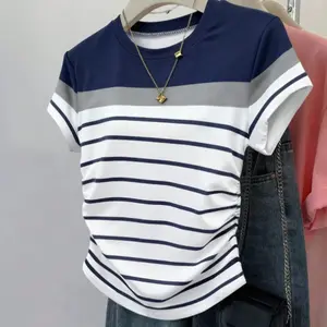 Women’s Striped Fitted T-Shirt – Slim Fit Casual Summer Top, Everyday Outfit Basic