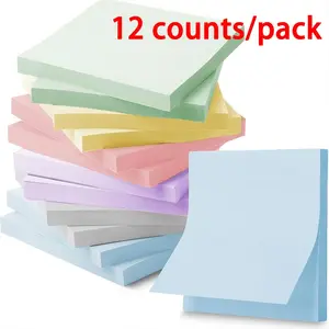 Pastel Sticky Notes, 3"x3", 12 Pads, 720 Sheets, Colorful Sticky Notes 3x3, School & Office Use, Back to School Supplies, Sticky Notes Set