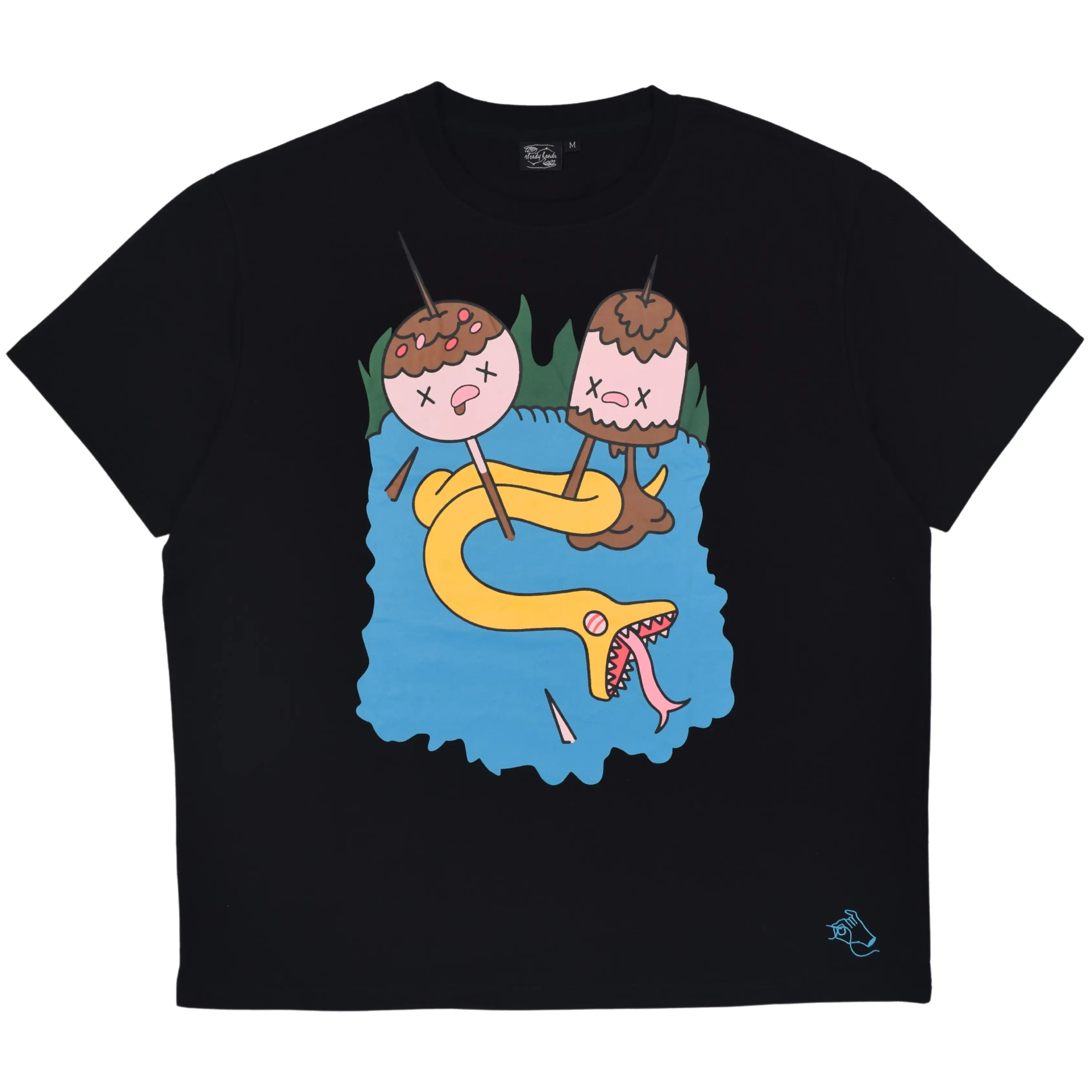 Steady Hands Band Tee Short Sleeve Printed T-Shirt 100% Ring Spun Black Cotton