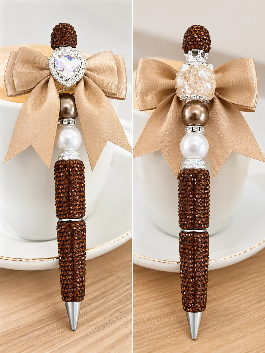 Luxury Rhinestone Bow Ballpoint Pen with Fine Point, Unique Rhinestone Accents, Office Stationery for Writing & Correction Needs