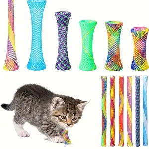 Cat Elastic Net Tube Toy, Fun Chase Toy for Cats, Durable Play Tunnel for Kittens, Interactive Puzzle Toy for All Cat Breeds