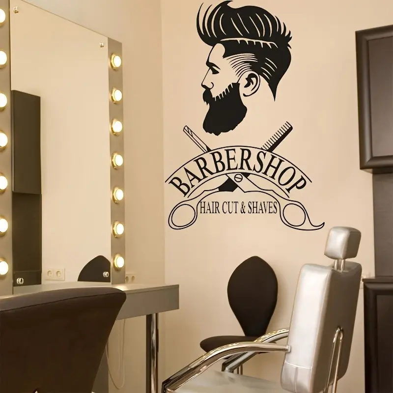 Fashion Matte Vinyl Hair Salon Window Sticker, Scissors Design, Self-Adhesive Glass Decal, Perfect for Home or Salon Decor