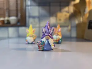 Hand Painted Easter Bunny Gnome with Basket