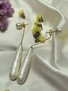 Vintage Textured Pearl Dangle Earrings, Lightweight Teardrop Pearl Jewelry, Perfect for Weddings, Dates, Dinners, Parties