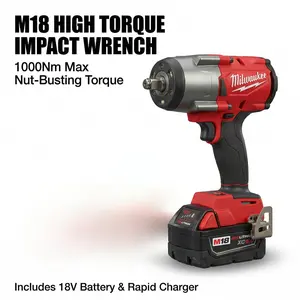 Milwaukee M18 FMTIWF12 18V Cordless Impact Wrench Suitable for Auto Repair and Industrial Assembly Electric Wrench Tool 1000Nm High Torque Output Multi-Speed Control