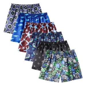 【JupiterSecret】6pcs Mens Satin Boxer Shorts Pack, Silk Feeling