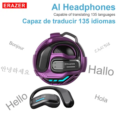 ERAZER X8 OWS Translation Wireless Bluetooth Earphones Support 135 Languages Real Time Bluetooth Translation Playing Music Phone Calls Headphones & Meeting Summary Earbuds