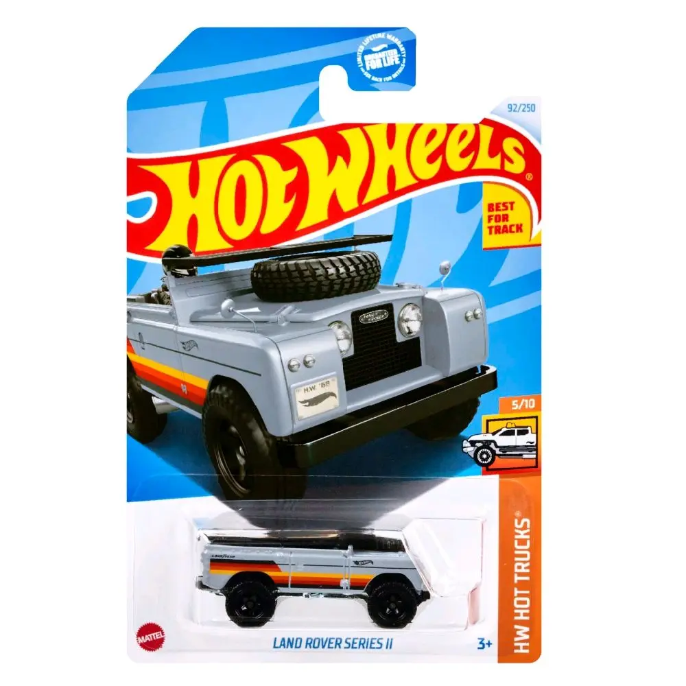 2024 Hot Wheels Land Rover Series II Collectible Model Car, 92/250 HW Hot Trucks 5/10 Gray, Scale 1:64, Decorative Piece, Durable Construction, Collectibles, Model Cars
