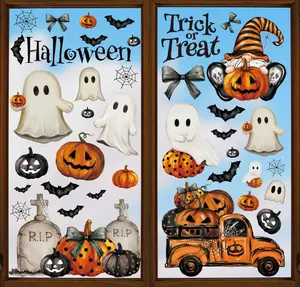 83 PCS Halloween Window Cling Sticker, Ghosts Pumpkins for Home Party Supplies Shop Window Glass Display Decoration