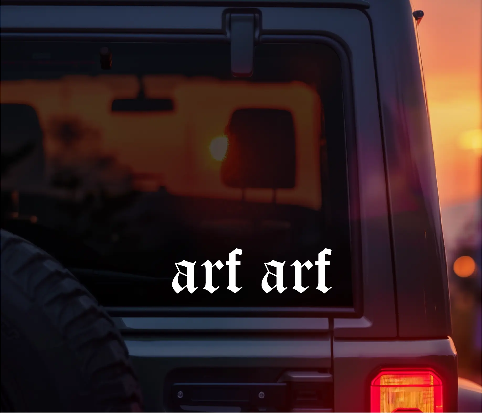 Arf Arf Vinyl Car Decal, Gothic Font Metalcore-Inspired Sticker for Cars, Laptops & Water Bottles, Perfect for Metal Fans, Metalcore Kids, Alt Girls & Alt Guys, Dark Aesthetic Funny Band-Style Decal for Windows, Bumpers & Gear