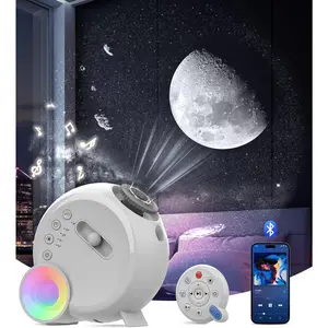 Galaxy Projector for Bedroom,4K Image Planetarium Projector Adjustable Knob,13 in 1  Night Light Projector with Built-in Speaker & White Noise,360? Rotating with Remote Timer (White)