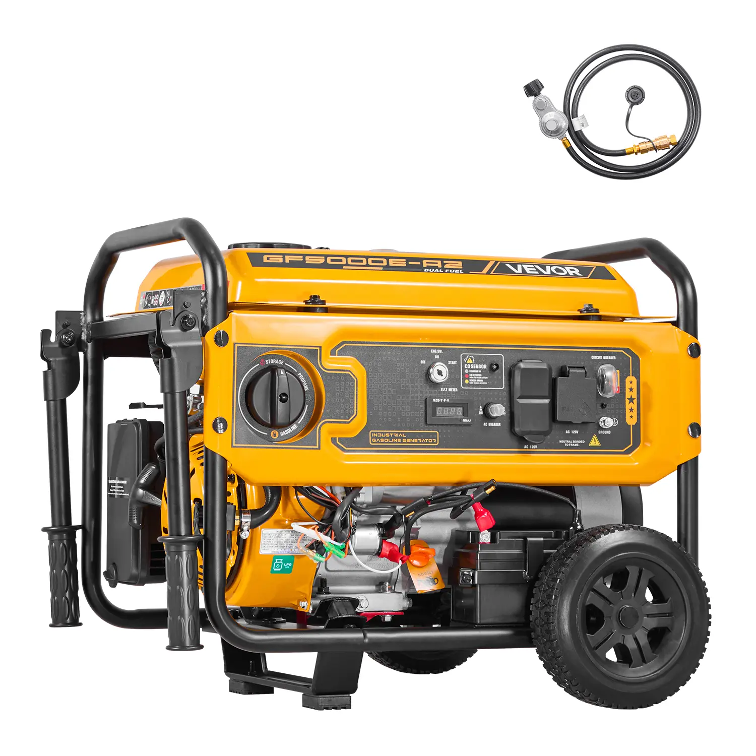 【DealsForYouDays】VEVOR Portable Generator,Gasoline 4650W Peak Watt & LPG 4130W Peak Watt Dual Fuel GeneratorHome Backup Generators with Electric StartGasoline & LPG PoweredCO Sensor20A & 50A Outlets