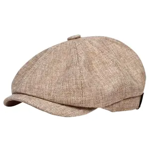 Men's Vintage Peaky Blinders Newsboy Cap British Style Octagonal Flat Cap Breathable Old Money Aesthetic Fashion Accessory