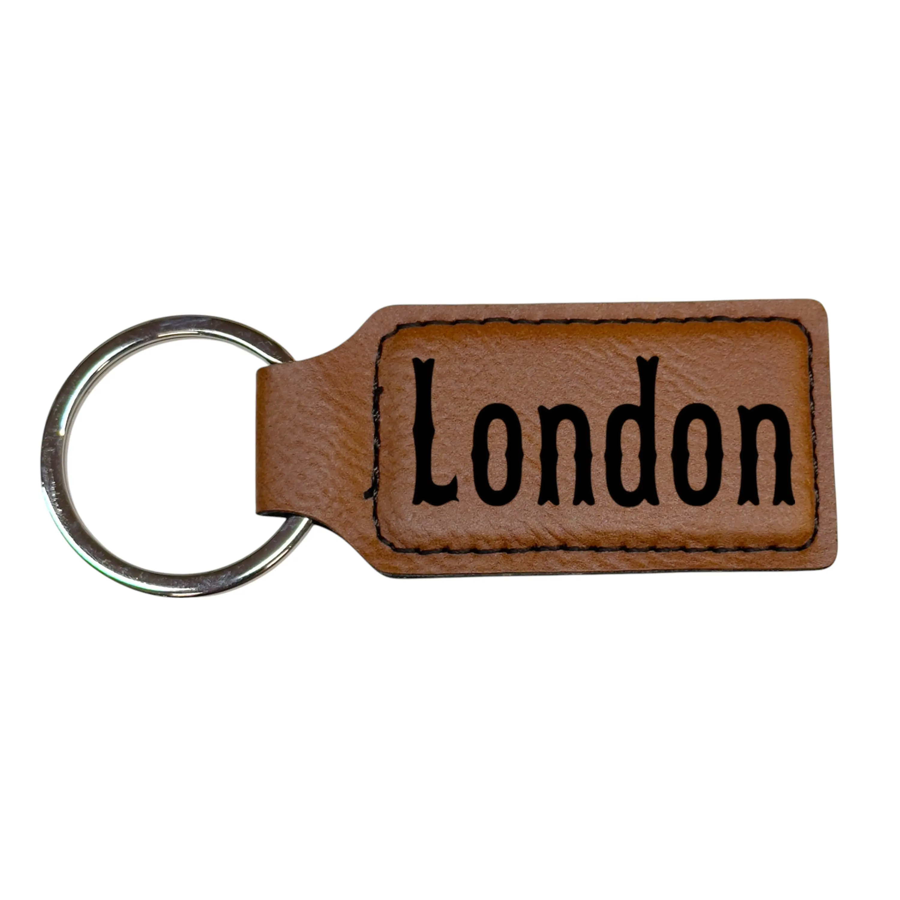 Keychain - Rectangle - London - Leather