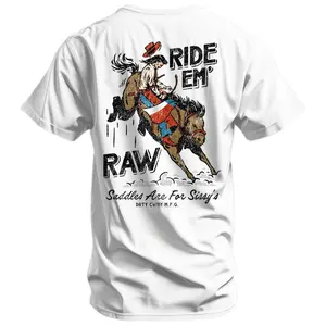 [Sale Up To 50%] Ride 'Em Raw Saddles Are For Sissy's Men's T-Shirt, All Season Wear for Men, Lightweight and Breathable Design