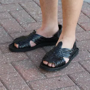 Huarache pachuco vintage style black pachuco