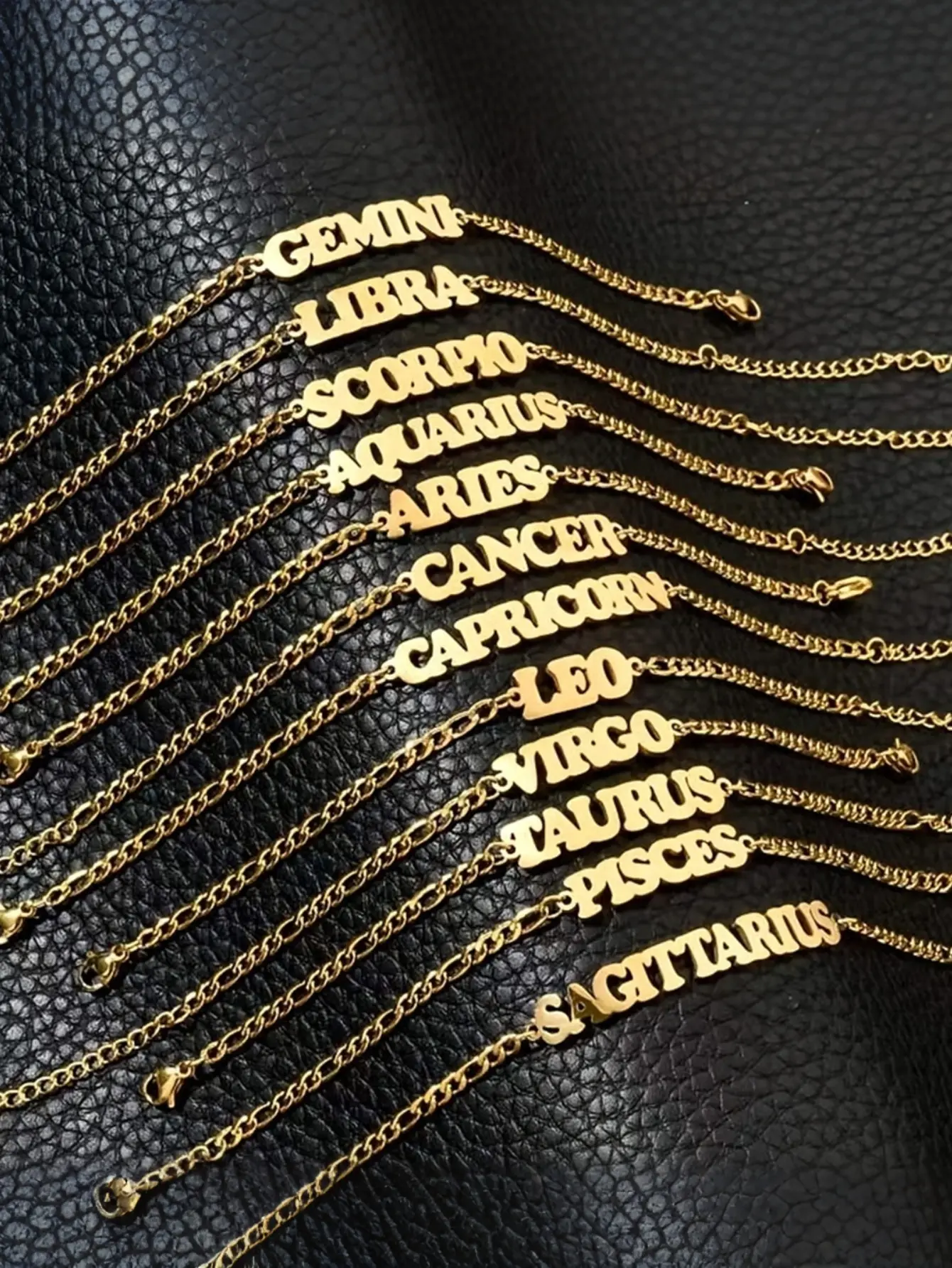 12 Zodiac Letter Stainless Steel Ankle Chain, Fashionable Exquisite Chain Jewelry Anklets, Ideal for Beach-Seaside Vacations, Simple Versatile Accessory