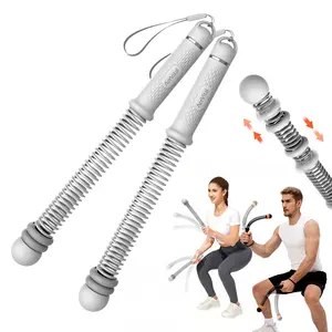 AerVital Weighted Cordless Battle Ropes – 2026New Upgrade Quiet Ropeless Training Rope Fitness Equipment for Home Workout, Strength Training, Cardio Exercise & Gym Sessions, Indoor & Outdoor Workouts for Men Women, Grey