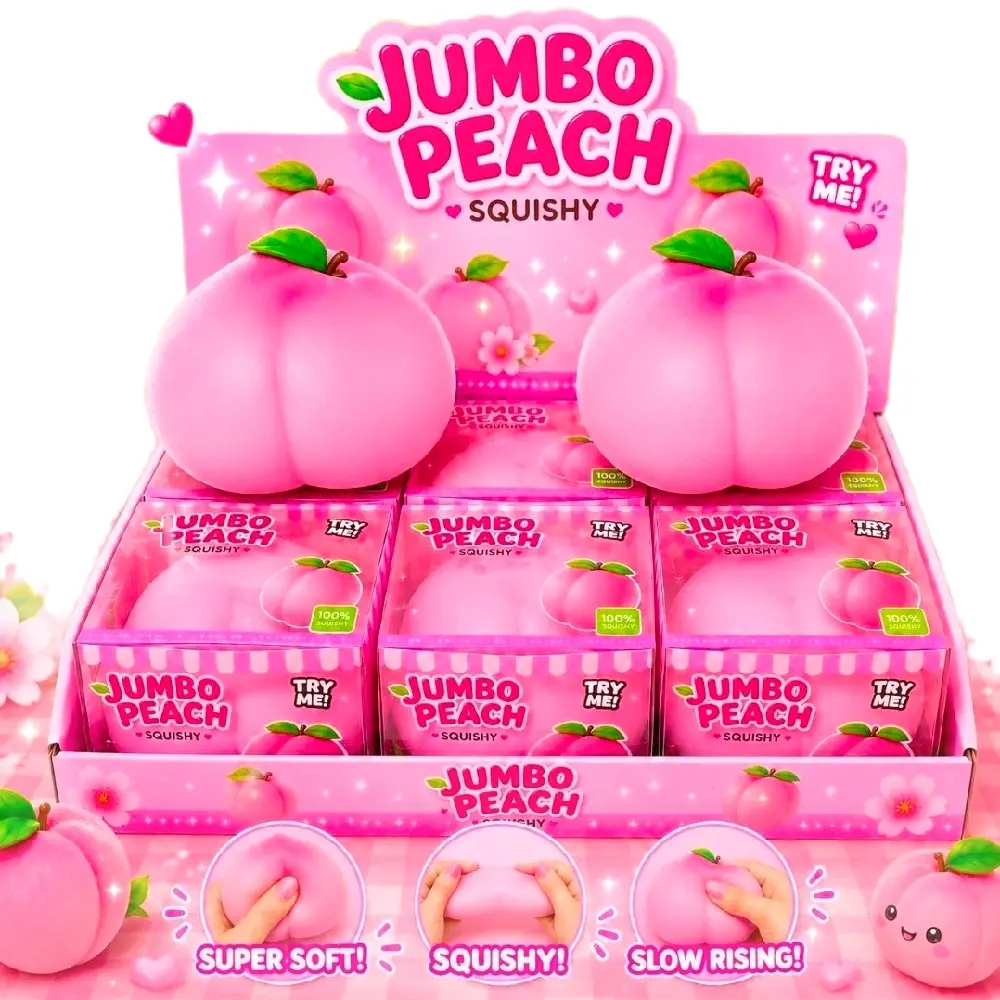 Jumbo Squishy Peach Toy - Blush Pink Stress Jumbo Pink Peach Relief Fidget Toy for Kids, Adults