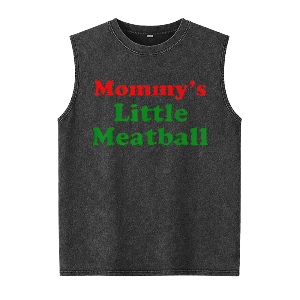Mommy's Little Meatball - Italian, Ironic, New York City, Little Italy, I Love NY, Canal Street, Funny Meme Unisex Heavy Cotton Washed Vest Menswear
