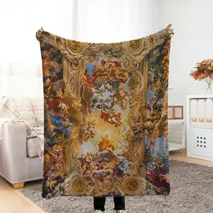Sistine Chapel Ceiling Michelangelo Blanket - Traditional Geometric Patterns, Thick Faux Fur Blanket, Bedroom Back Blanket, Couple Exclusive Blanket, Extra-Large Leisure Blanket, Living Room Throw B