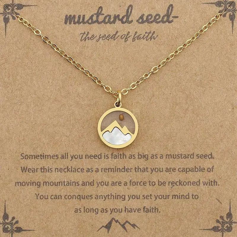 Women's fashion mustard seed necklace, wishing oval friendship necklace, suitable for friends, mothers, daughters birthday gifts