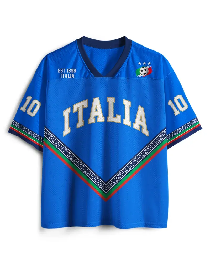 Italy Heritage Mesh Jersey (2026 W.C.) – Ultra-Breathable Performance Tech, Sharp UnFaded Print, 100%Cotton-Feel & Quick-Dry tech, Essential Match Day Gear & Perfect Gift for Fans