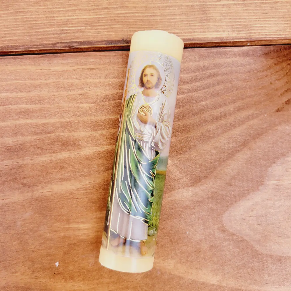 Decorative mini paschal candle Saint Jude for religious  celebrations Decoration Light