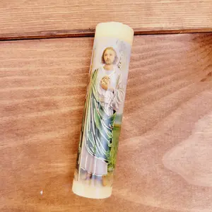 Decorative mini paschal candle Saint Jude for religious  celebrations Decoration Light