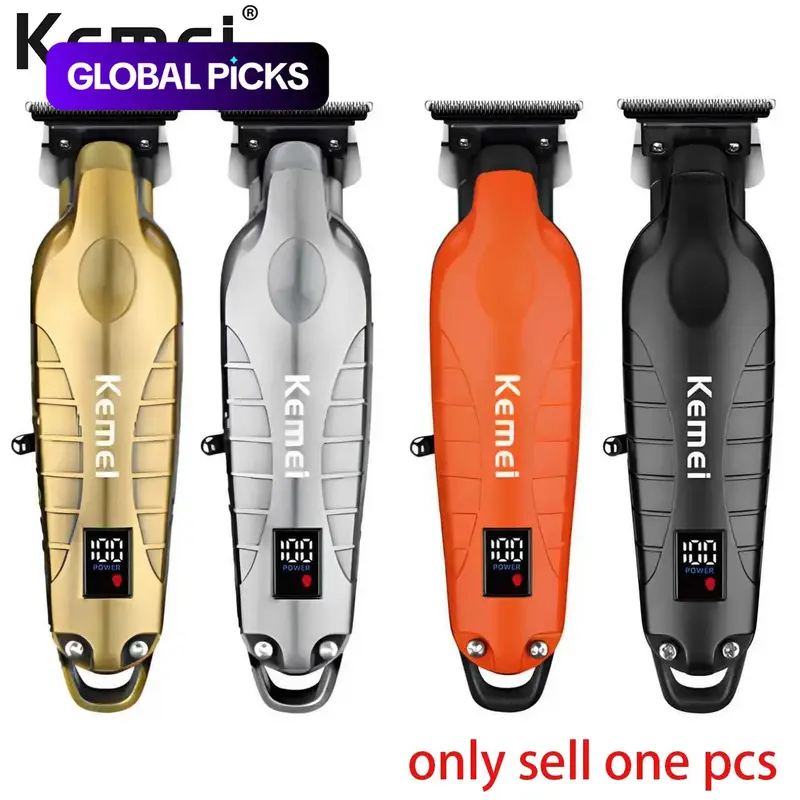 Kemei KM-2293 Metal Body Digital Electric Hair Clipper, Cordless Rechargeable Clipper with Lithium-Ion Battery, 4 Colors Available, High Quality Trimmer Clipper, Wireless Barber Clippers, Barber Hair Clippers #GLOBAL PICKS
