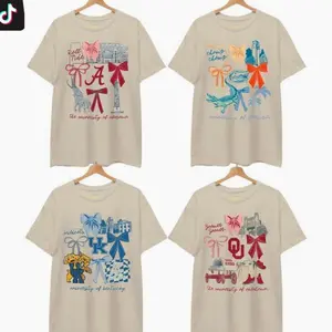 [Sale off 50%] Custom College Vintage Coquette College T-Shirt - Sand Color, Retro Game Day Graphic Tee, All Teams Design, Unisex Natural Cotton Shirt for Men and Women Hand-Drawn T-Shirt K32