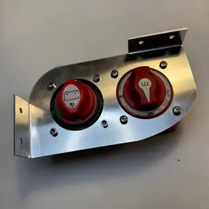 Dual Boat Battery Disconnect Switch Corner Mount Bracket - Aluminum